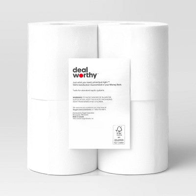 Toilet Paper - 4 Rolls - Dealworthy