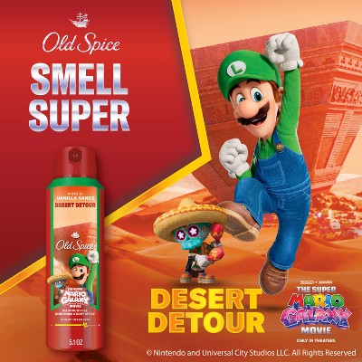 Old Spice x The Super Mario Galaxy 24/7 Odor Control Aluminum-Free Deodorant Body Spray - Desert Detour - 5.1 fl oz