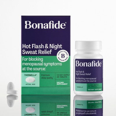 Bonafide Hot Flash and Night Sweats Relief Tablets - Thermella - 14 Day Supply - 28ct