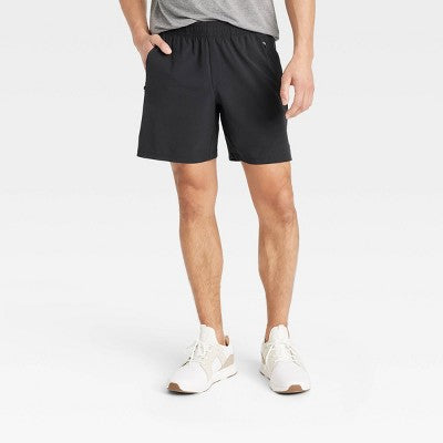 Men's Stretch Woven Shorts 7" - All In Motion Black S