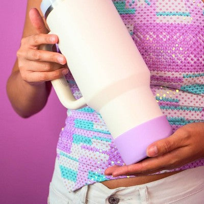 CharCharms Water Bottle Boot Purple: Silicone Bottle Boot, Dishwasher-Safe Drinkware Accessory for Hot & Cold Beverages