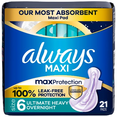 Always Maxi Protexr Overnight Heavy Extra Long Menstrual Pads - 21ct