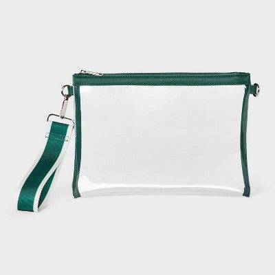 Game Day Clear Wristlet Clutch - Wild Fable Green