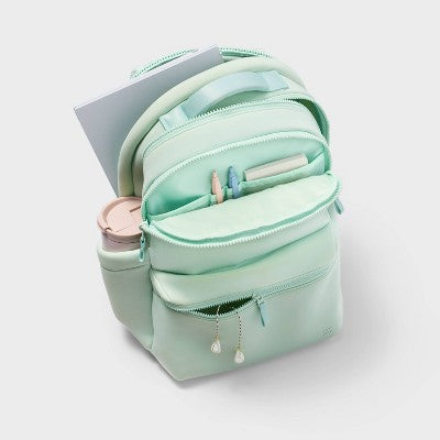 14L Faux Neoprene Backpack - All In Motion Mint: Water-Resistant College Bookbag
