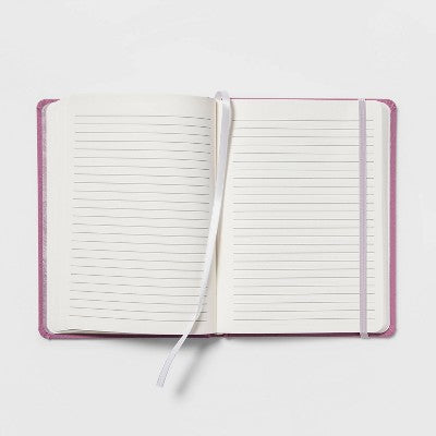 College Ruled Journal 7.75"x5.5" Linen Dark Purple - Threshold: Hard Cover, 120 Pages, Rounded Corners, Acid-Free Paper
