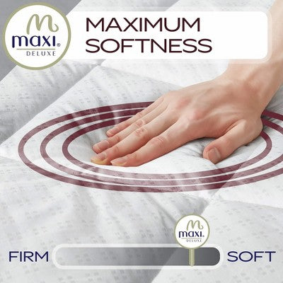 Cotton Sateen Luxury Mattress Pad - Soft & Comfortable Alternative Down Filling - 300 Thread Count