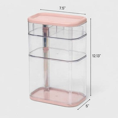 Rotating Cosmetic Vanity Makeup Organizer Pink - Brightroom