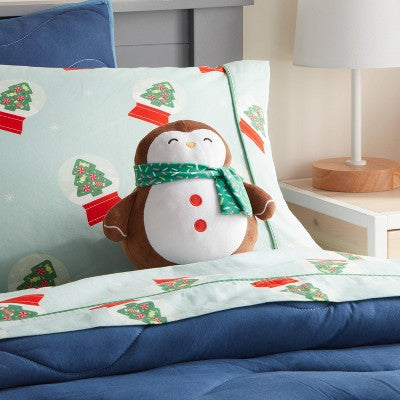 Penguin Kids' Holiday Mini Weighted Plush Throw Pillow Brown - Pillowfort