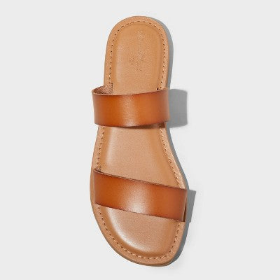 Women's Freya Wide Width Two Band Slide Sandals - 10W