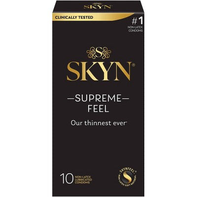 SKYN Supreme Non-Latex Lubricated Condoms - 10ct EXP 12/31/2027