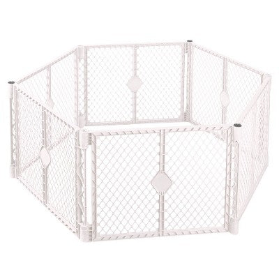 Toddleroo by North States Superyard 6 Panel Playard Baby Gate 32"-192" - White (LOCAL PICKUP ONLY)