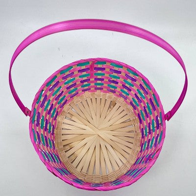 Round Bamboo Decorative Easter Basket Warm Colorway - Spritz