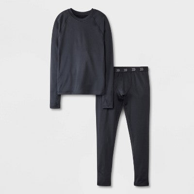 Boys' 2pk Thermal Underwear Set - All In Motion Black L