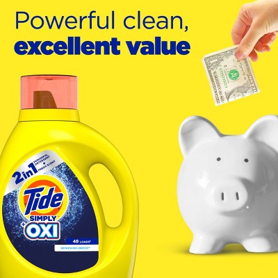 Tide Simply + Oxi Liquid Laundry Detergent, Refreshing Breeze, 20 loads, 31 fl oz