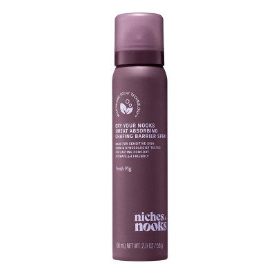 Niches & Nooks, Dry Your Nooks Sweat Absorbing Chafing Barrier Spray - Fresh Fig - 2 fl oz