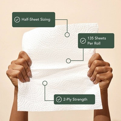 Reel Paper Bamboo Make-A-Size Paper Towels - 6 Mega Rolls - 2-Ply - 135 Sheets