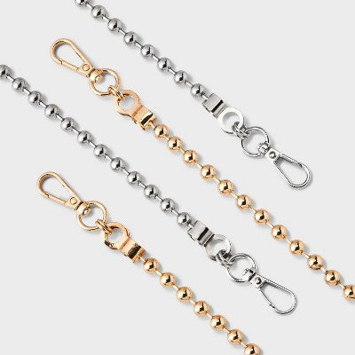 Ball Chain Shoulder Handbag Strap - A New Day Gold: Purse Chain Accessory, Lobster Claw Clasp, Iron & Zinc Alloy, 33.5" Length