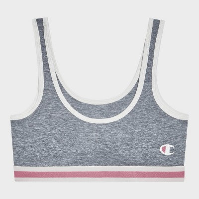 Champion Girls' Iconic Essentials Bralette - Heather Gray XL