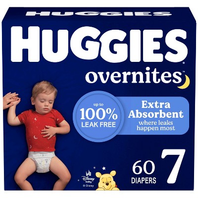 Huggies Overnites Nighttime Baby Diapers - Size 7 - 60ct