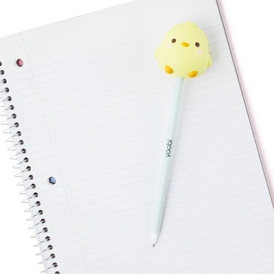 Yoobi Novelty Ballpoint Pen Squishy Topper Yellow Chick