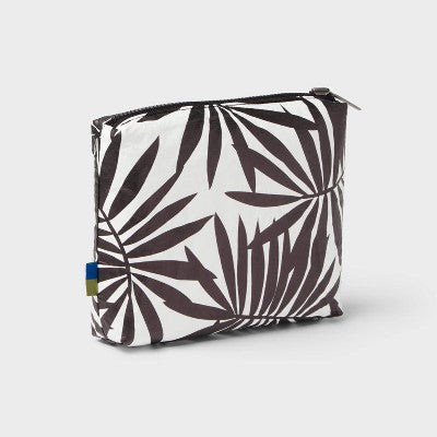 Water Resistant Pouch Toiletry Kits and Bags - Open Story Black/White Palm