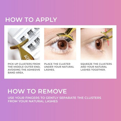 KISS imPRESS Press-On Falsies No-Glue False Eyelash Clusters Kit - Voluminous - 21ct