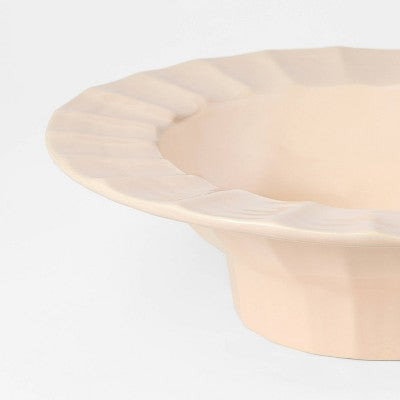 Ceramic Hand Molded Pedestal Bowl Pink - Threshold designed with Studio McGee