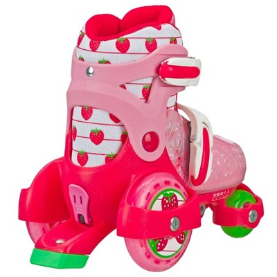 Roller Derby Fun Roll Girls' Jr Adjustable Strawberry Roller Skate - Pink S