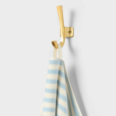 2pk Coastal Oversized Bath Towel Blue Striped - Threshold