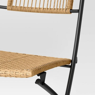 1pc Southport Patio Folding Chair Beige - Threshold (LOCAL PICKUP ONLY)
