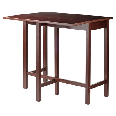 Lynnwood High Drop Leaf Dining Table Antique Walnut - Winsome: Solid Wood, Bar-Height, Rectangular (LOCAL PICKUP ONLY)
