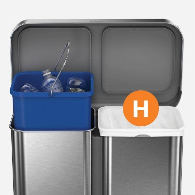 simplehuman 30-35L Code H Custom Fit Kitchen Trash Bag Liners 3 Quick Dispense Packs - 60ct: Tall Kitchen, Drawstring, White