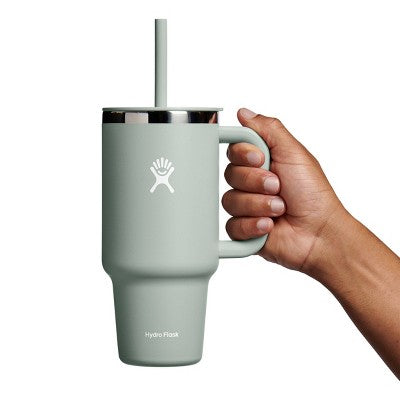 Hydro Flask 32oz All Around Travel Straw Tumbler - Agave: Double-Wall, BPA-Free, Spillproof