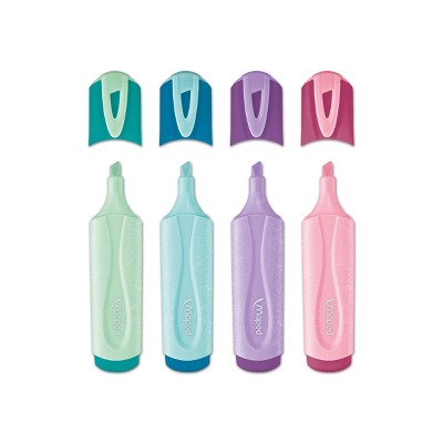 Maped 4pk Fluo Peps Classic Pastel Glitter Highlighters