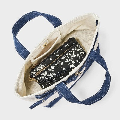 Canvas Mini Belted Tote Bag - Universal Thread Blue