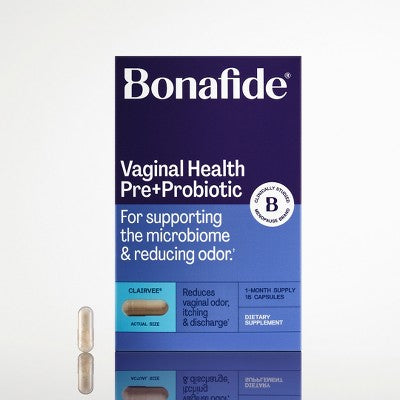 Bonafide Vaginal Health Pre + Probiotic Capsules - Clairvee - Relieves Odor, Itching & Discharge - 1 Month Supply