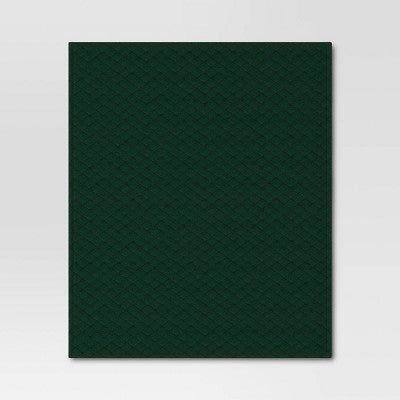 Quilted Jersey Throw Blanket with Faux Shearling Reverse Heathered Green - Room Essentials