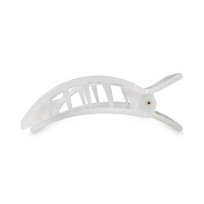 TELETIES Medium Flat Square Hair Clip - Coconut White