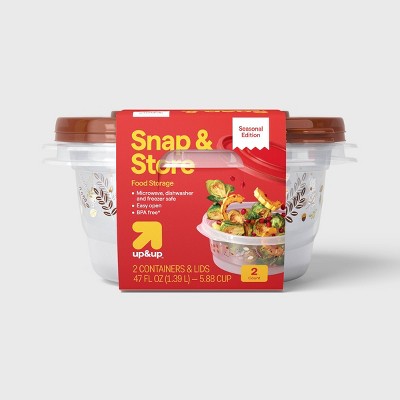 Fall Round Food Storage Containers - 2pk - 47oz/5.8cup - up&up