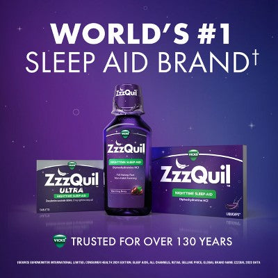 ZzzQuil Nighttime Sleep-Aid Liquid - Berry - 12 fl oz