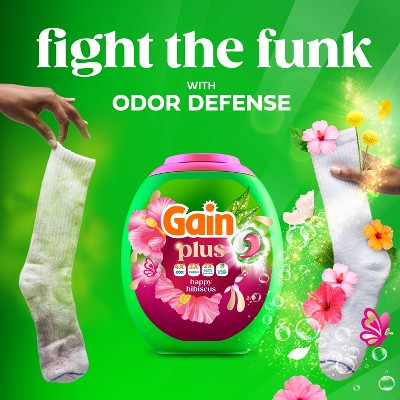 Gain Hibiscus Hula Super Flings Plus Laundry Detergents - 32ct: Concentrated, Deep Cleaning, High Efficiency, Child-Resistant Packaging
