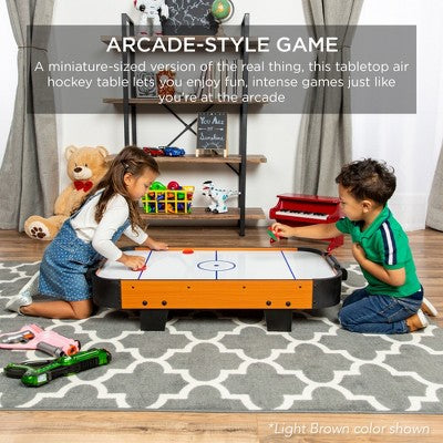 Best Choice Products 40in Air Hockey Arcade Table w/ 100V Motor, Electric Fan, 2 Strikers, 2 Pucks - Walnut (LOCAL PICKUP ONLY)