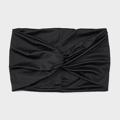 Twisted Headwrap - A New Day Black: Solid Pattern, Recycled Polyester, Spandex, Hair Styling, Fashion Accessory