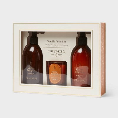 Gift Set with Vanilla Pumpkin Candle, Hand Soap and Hand Lotion - Threshold (LOCAL PICKUP ONLY)