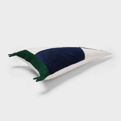 Triangle Corduroy Decorative Throw Pillow Navy Blue - Room Essentials