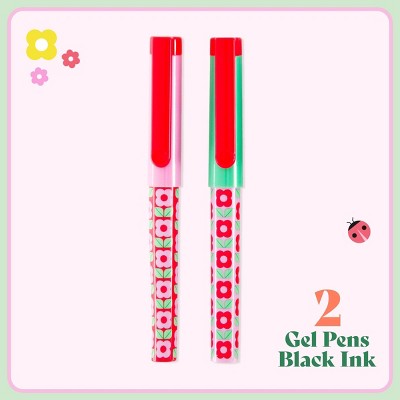 Post-it 2pk Flowered Pattern Gel Pens