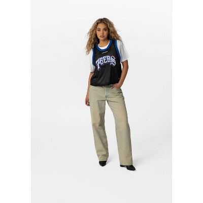 NBA Philadelphia 76ers Women's White Crop Jersey - M