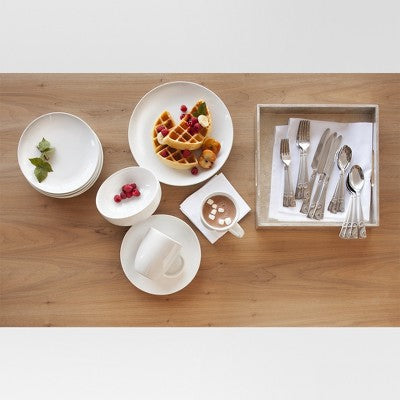 16pc Porcelain Coupe Dinnerware Set White - Threshold (LOCAL PICKUP ONLY)