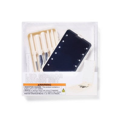 Light Up Mirror and Brush Set Cream - Bullseye's Playground