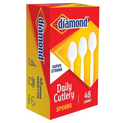 Diamond Daily White Disposable Spoons - 48ct
